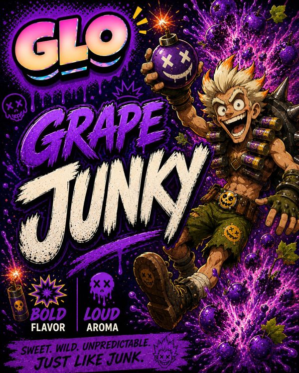 GLO Grape Junky label art