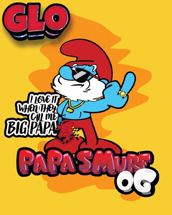 GLO Papa Smurf label art
