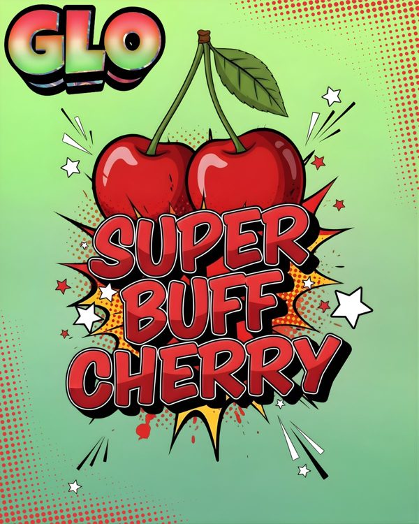 GLO Super Buff Cherry label art