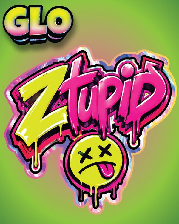 GLO Ztupid label art